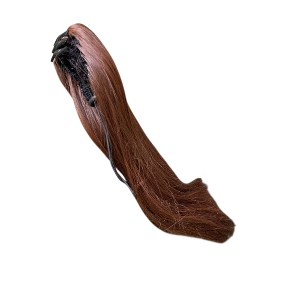 12” auburn red Brown flip curl claw clips ponytail Hair Extension - Picture 3 of 7